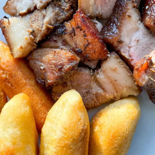 Jerk Pork and Yuca.