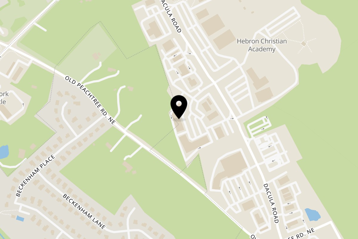 Map showing the location of K&S Jerk Shop on 2300 Liam Ave NE Ste 206 in Dacula